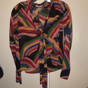 Alice and Olivia Frank Stella inspired blouse
